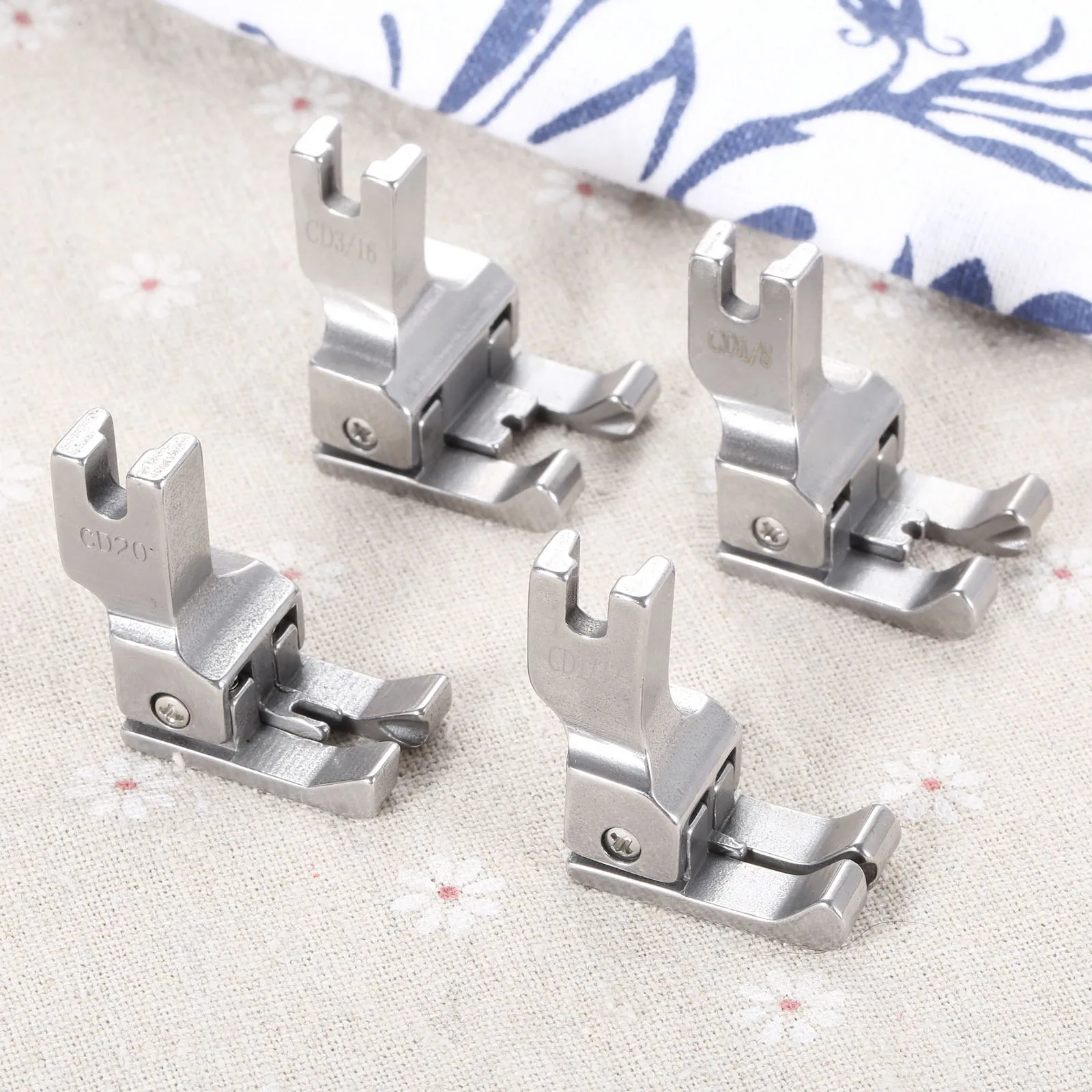 Double Compensating Presser Foot Industrial Sewing Machine Steel Right&Left top stitching CD1/32 CD1/16 CD1/8 CD3/16 Hicello