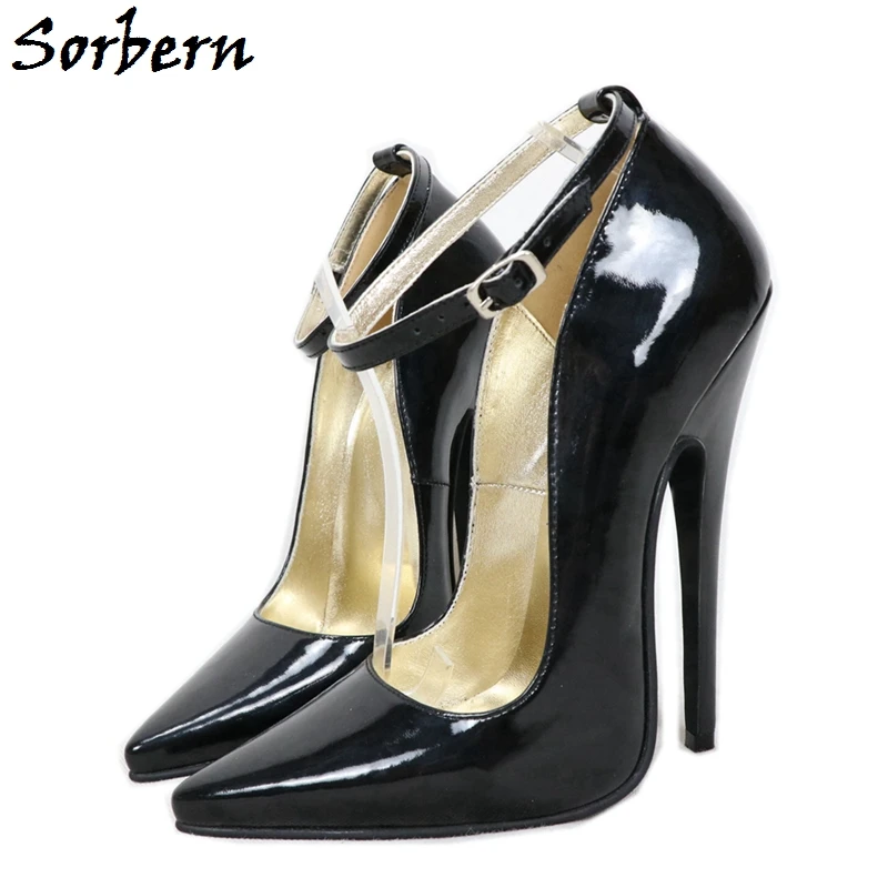 Sorbern décolleté con cinturino alla caviglia bianco scarpe da donna tacchi a spillo tacco alto 16Cm punta a punta vera pelle scarpe personalizzate