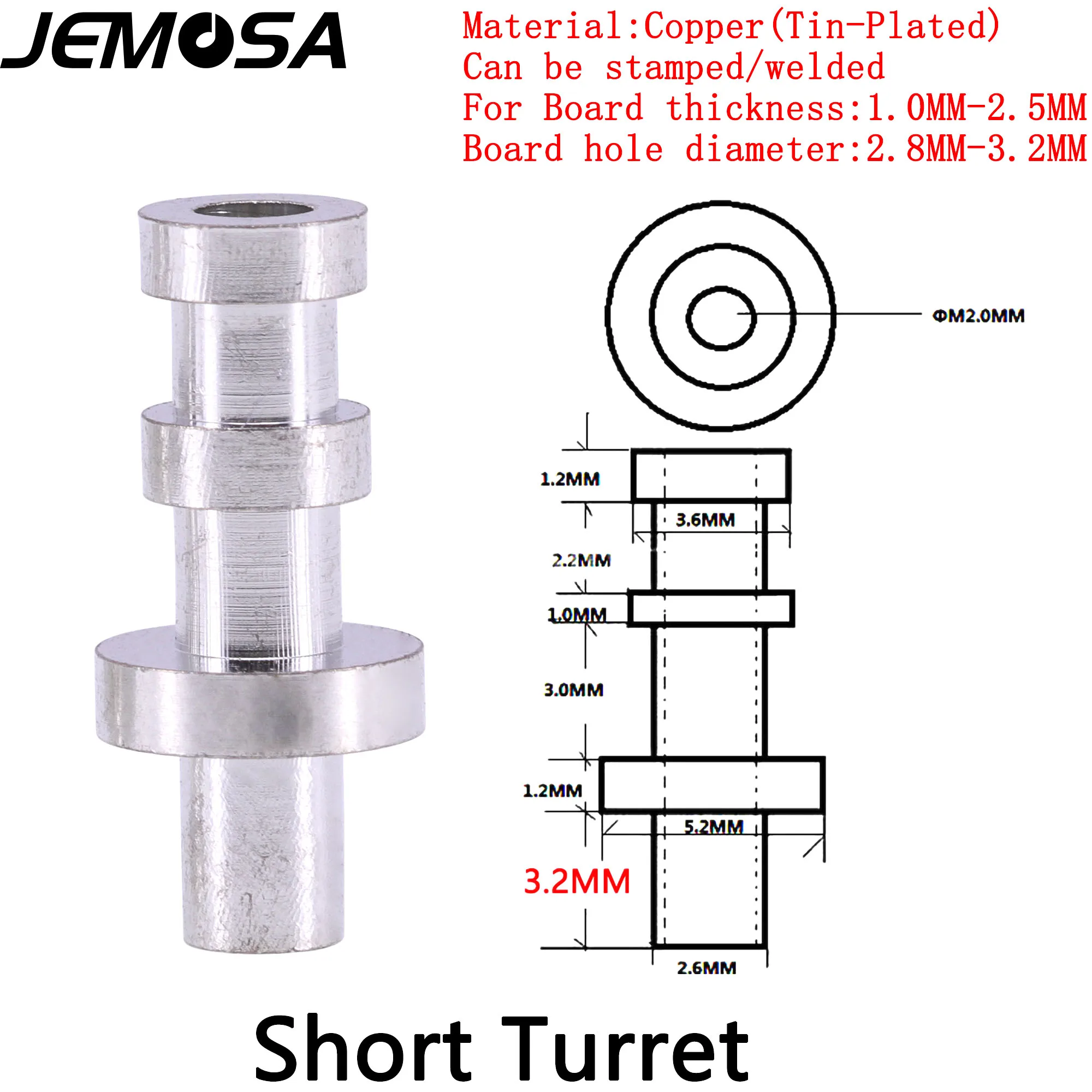 Turret lug-Placa de etiqueta de Audio para amplificador de tubo, Terminal de torreta, Kit de bricolaje, torreta de estaño chapada en cobre