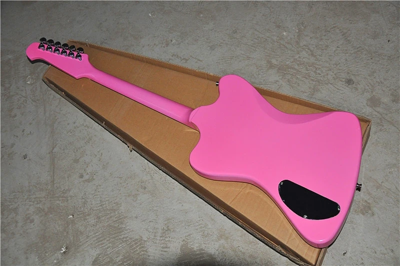 Premium 6-string jazz electric guitar, pink body, chrome hardware, 3 P90 pickups, Tree of Life inlaid, free shipping