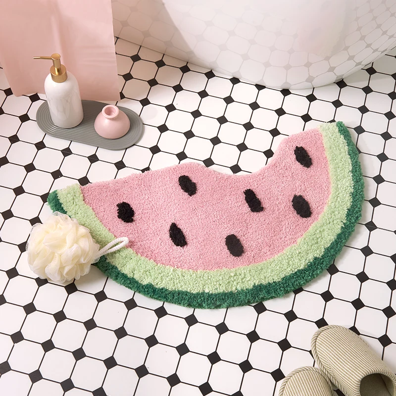 Watermelon Bathroom Rug Fruit Carpet Living Room Tapis Toilet Kitchen Floor Mat Door Pad Soft Anti Slip Dorm Home Decor