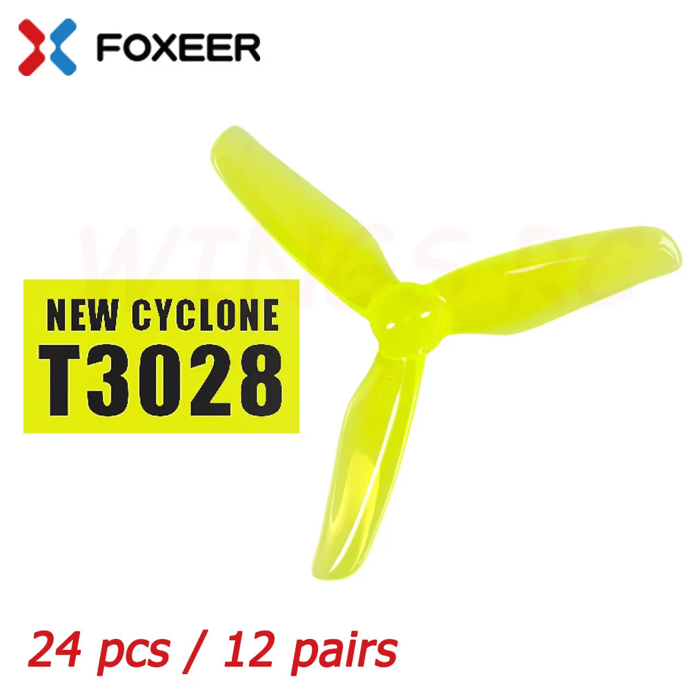 DALPROP 12Pairs DALPROP New Cyclone T3028 3X2.8X3 T Mount 3-Blade Propeller