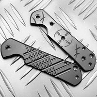 1 Piece Titanium Alloy Knife Handle Grips Patch for SANRENMU SRM 812 Shank No-slip Scale CNC DIY Make Accessories Replace Part