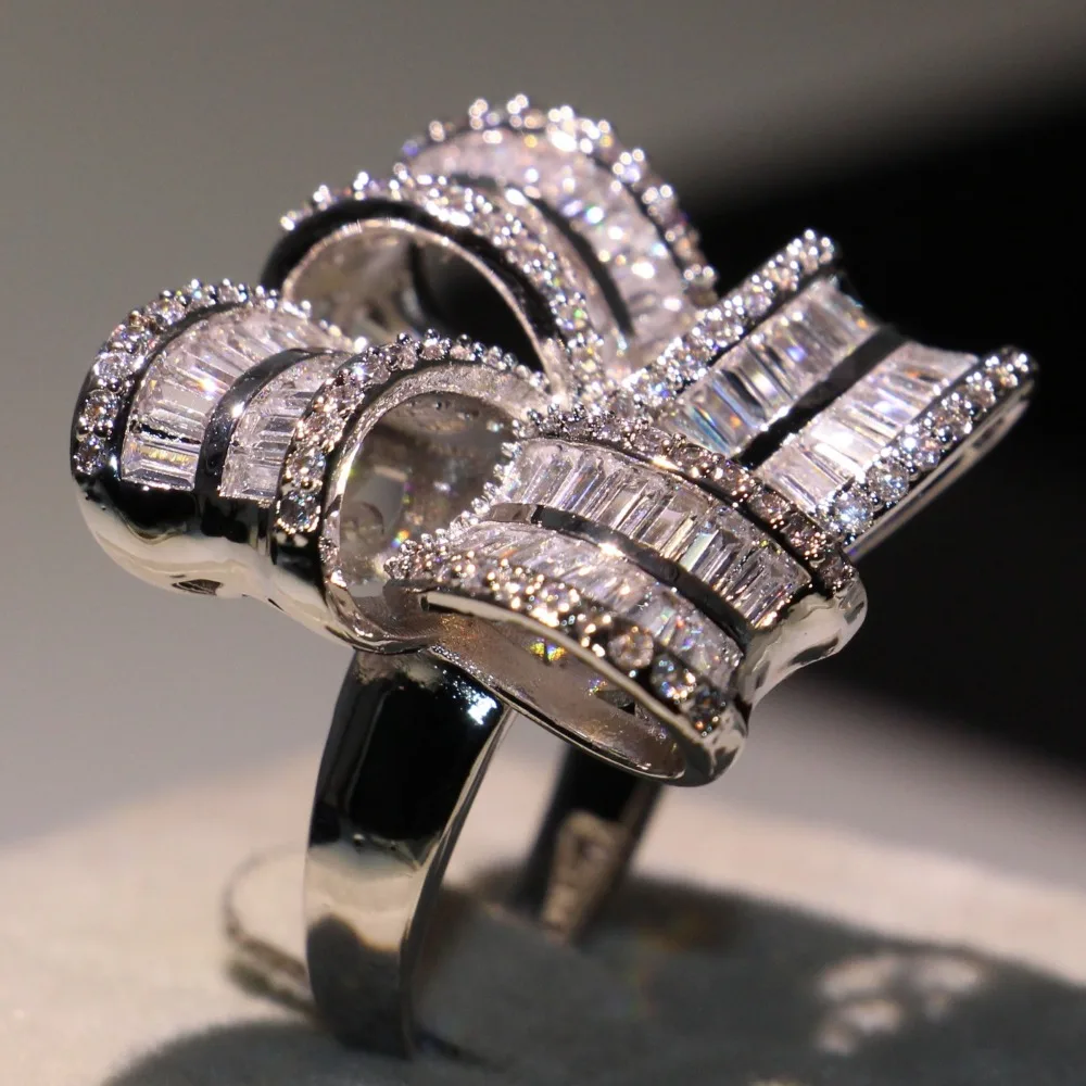 YaYI Jewelry Top Quality Princess Cut AAA+ White Cubic Zirconia Silver Color Engagement Wedding Heart Rings Party Rings Gifts