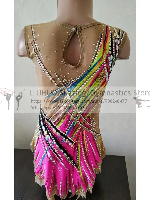 Dress Skating Competition Women's Girls' Ice performance Rhythmic gymnastics Promotion Leotard Artistic Costume Multicolor