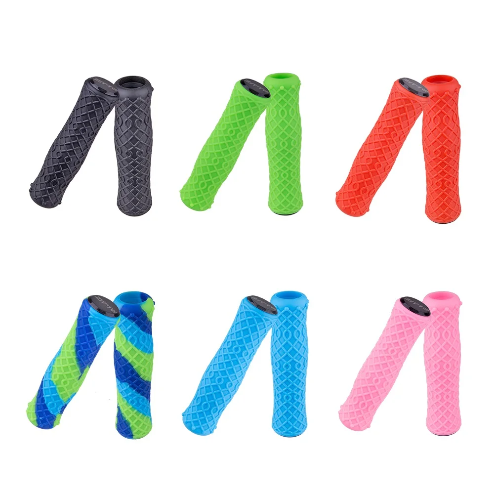 

MTB Pure Silicone Gel Handlebar Grip Lock On Shock-Proof Anti-slip Grip For Mountain Road Folding BMX Push Bike Bicycle Parts