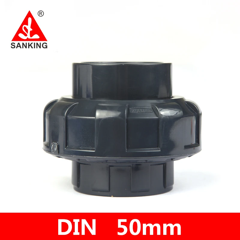 Sanking  PVC 50mm Union Pipe Connector Fish Tank Joint Aquarium Tank Water Pipe Connector Industrial Water Treatment PVC Pipe