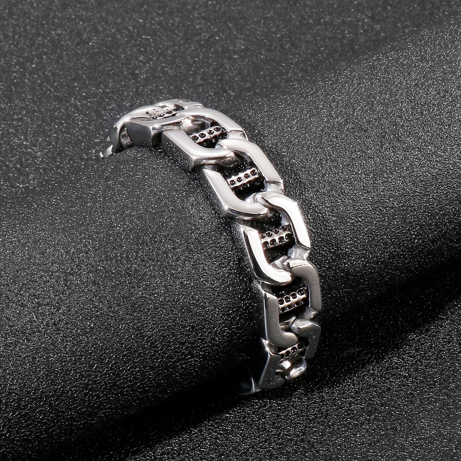 Kalen Punk Style Mechanical Chain 15mm Wide Men\'s Stainless Steel Bracelet Thick Vintage Jewelry Cuban Chain Accessories Gift