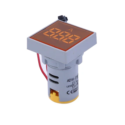 Miniature LED Digital Display Ammeter AC 60v-500v Digital Indication Aperture 22mm Signal Lamp Boat Warning Light Range 1-100a