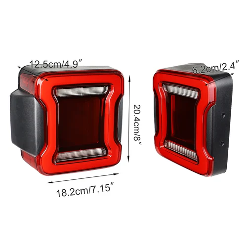 Imagen 2 del producto 2x luces traseras LED para Jeep Wrangler JK 2007-2018 lámpara de freno luces de circulación diurna inversa reemplazo de conjunto de luces traseras de coche