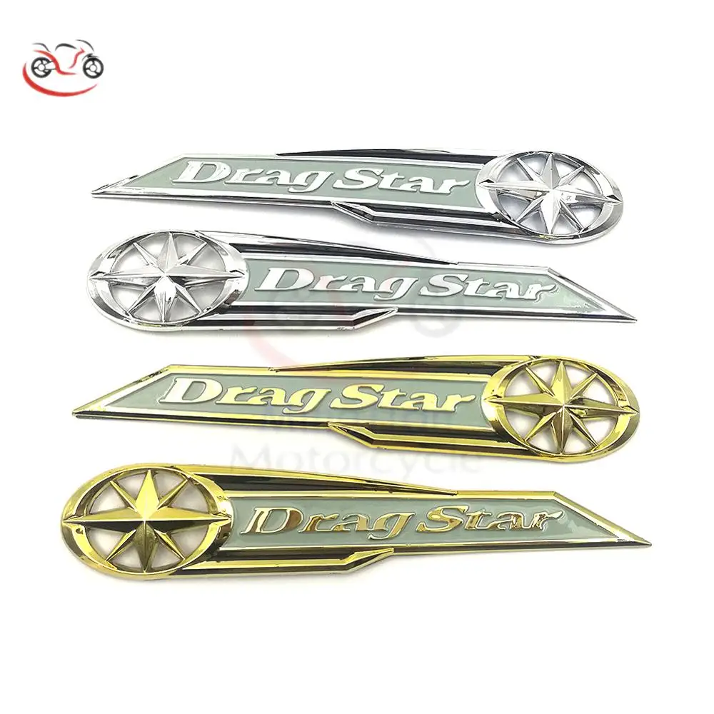Motorcycle 3D Fuel Tank Emblem Badge stickers and decals For Yamaha Vstar XVS XV400 650 Classic Dragstar Chrome Gold / Silver