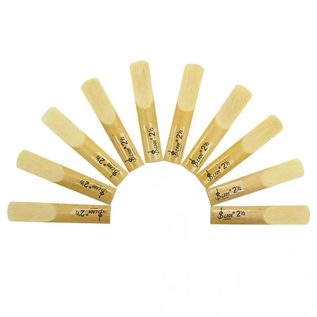 10pcs Professional Lade bB Clarinet Reeds Strength 2.5 Accessories  for Clarinet Mouthpiece Parts Traditional Bamboo Reed