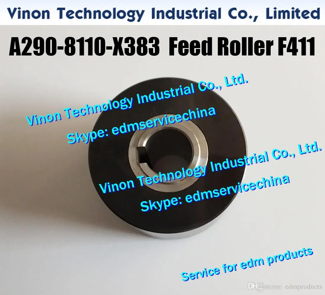 A290-8110-X383 edm Feed Roller (Black Ceramic+SUS) F411 Ø40x12x30mm feed section for Fanuc C A2908110X383,A290.8110.X383 edm