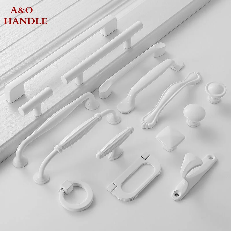 Handles Drawer Cabinet Furniture Kitchen Handles for Cabinet Knob Door Drawer Furniture Kitchen Knob Simplicity Fuji White