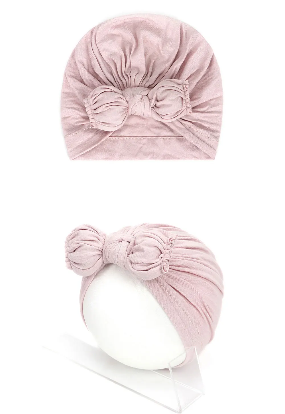 Turbante con lazo para bebé, gorro de algodón con nudo superior, regalo para Baby Shower, 14 unids/lote