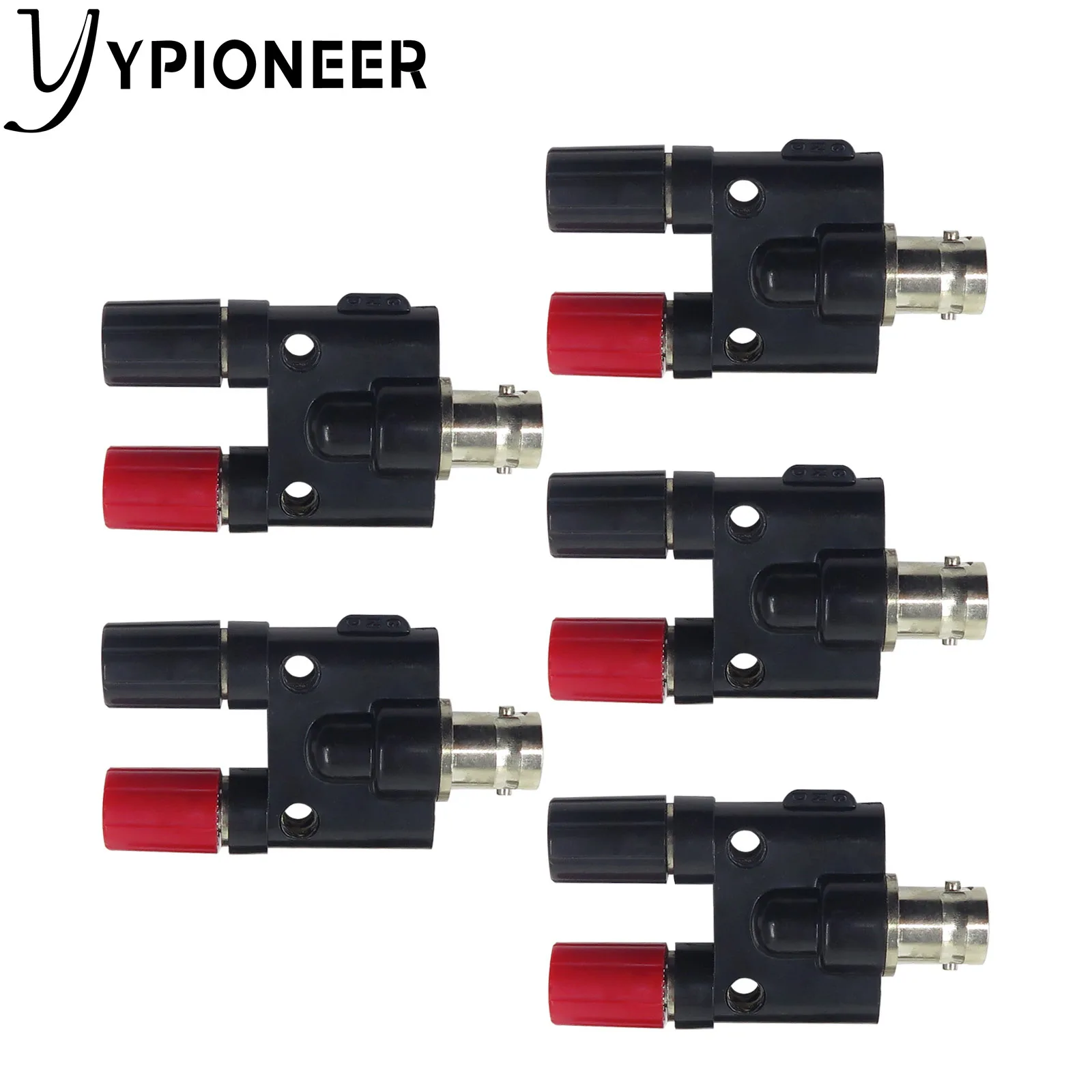 YPioneer P7008 5PCS BNC Female Jack to Dual 4mm Banana Female Jack Adapter Connector for Multimeter Electrical Testing