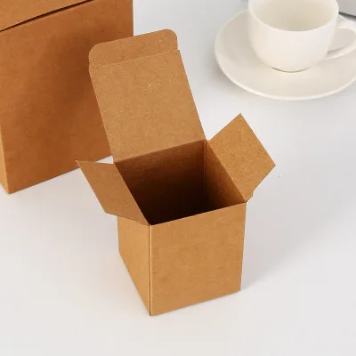 50pcs Multi sizes Brown White Kraft Paper Box Small Gifts Packaging Box Carton Paperboard Wedding Party DIY Supply Packing Box