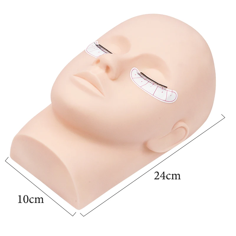 Rubber Practice Training Head Manikin Cosmetology Mannequin Doll Face Silicone Head Eyelash Extension Mannequin Head Makeup Tool