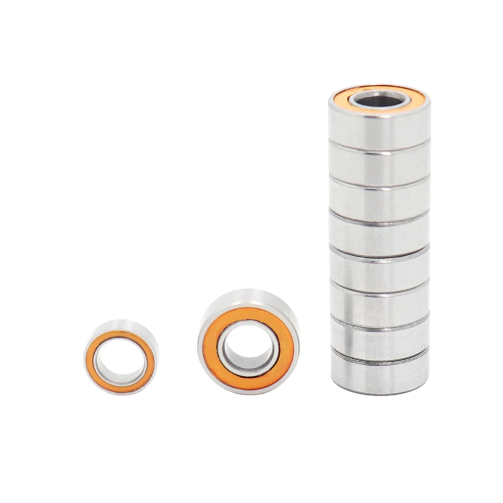 Tamiya Grasshopper/Hornet Precision Ball Bearing Kit  5x11x4mm 9pcs, 5x8x2.5mm 1pc  Orange Rubber Sealed