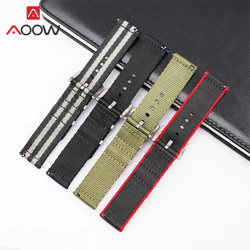 18mm 20mm 22mm 24mm Woven Nylon Strap Quick Release Sport Replacement Band for Samsung Watch3 S3 Huawei Watch GT 2 46mm Amazfit