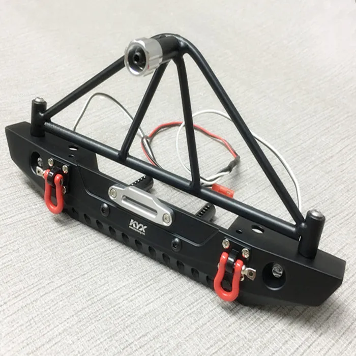 

KYX Racing Alloy Rear Bumper w/Spare Tire Rack Upgrades Parts Accessories for 1/10 RC Crawler Car Axial SCX10 SCX10 II TRX4