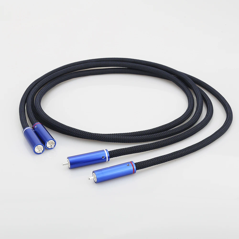 Audiophiles RCA 2RCA ชาย 2RCA ชาย HIFI ซับวูฟเฟอร์ Converter อะแดปเตอร์เส้นผ่านศูนย์กลาง 8 มม.HIFI RCA สาย