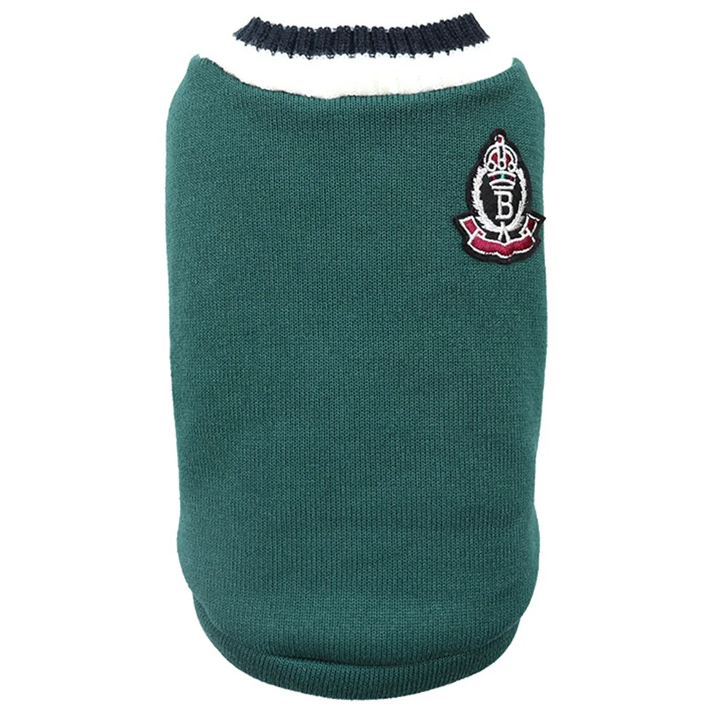 Dog Sweater British College Style Winter Warm V-Neck Pet Clothes For Small Medium Large Dog Chihuahua Golden Retriever 2022