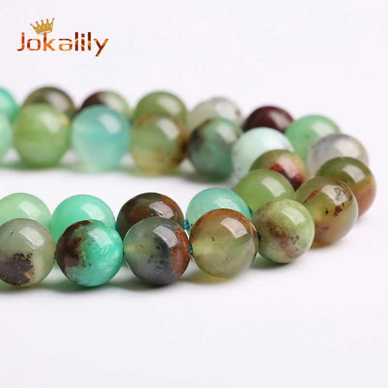 Natural Australia Chrysoprase Jades Gemstone Beads Stone Round Loose Beads for Jewelry Making DIY Bracelet 4 6 8 10 12mm 15