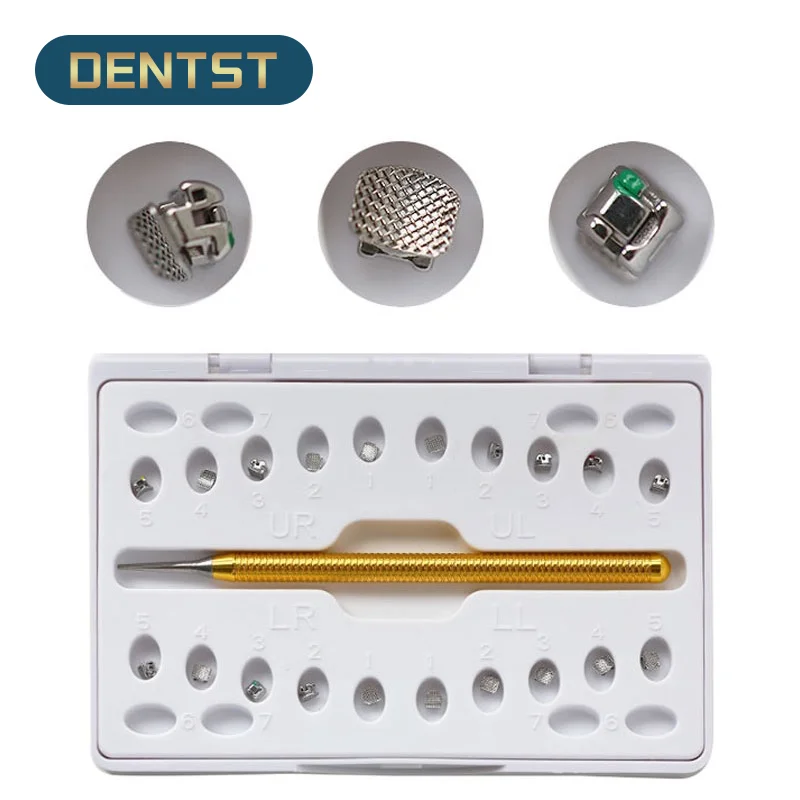 Dentst 20Pcs/Set 0.022 Dental Orthdontic Self Ligating Brackets Metal Braces Roth MBT You Can Choose Hook 345 Hook/No Hook