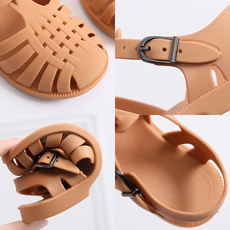 Sandalias huecas antideslizantes para niños y niñas, zapatos informales, zapatos de playa, Verano