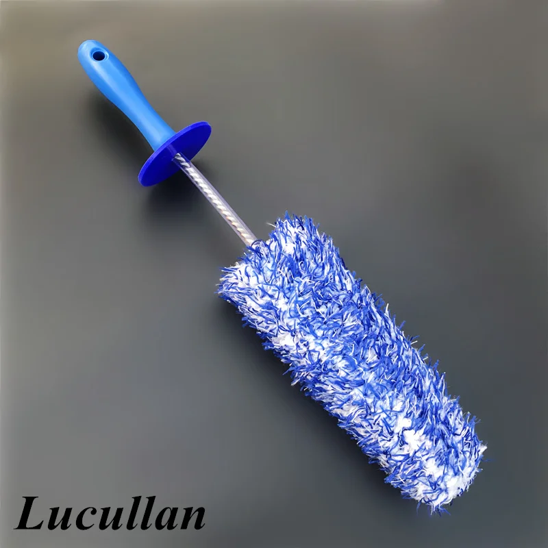 Lucullan 2020 New Microfiber Detailing Brush With Removable Head Durable Rim Spokes Caliper Wheel Cleaner