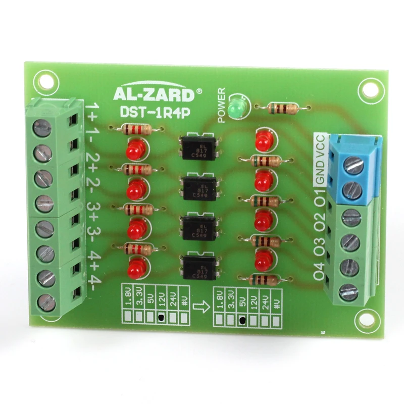 

5V to 24V PLC Signal Converter Level Voltage Board 4Bit Opto