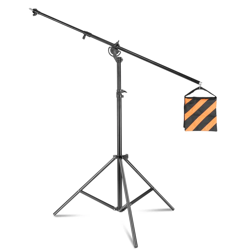 

2.8m/9.1ft Wishbone photographic equipment photography studio accessory kit retractable cantilever Metal Light Stand + Sand Bag