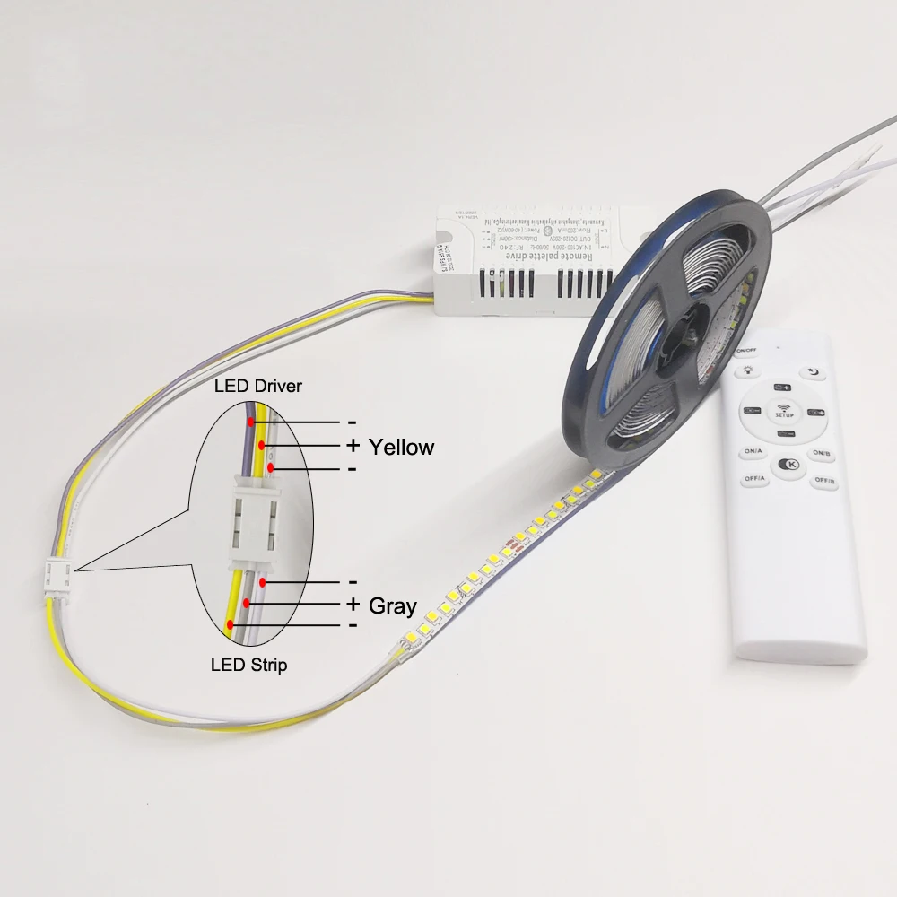 (LED strip+2.4G remote transformer) 200D 5B10CX2 LED ribbon Dual colors LED strip 3m/roll (51-60W)X2 colors lighting tape