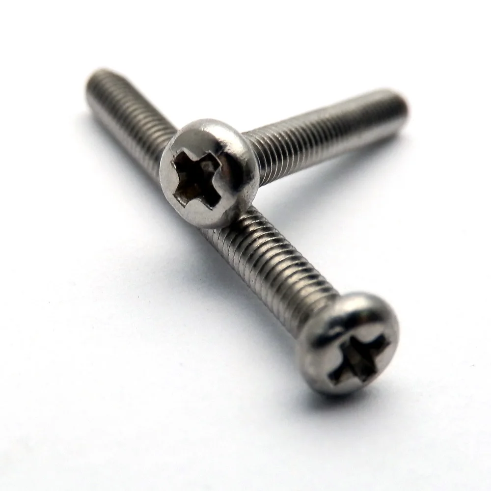 200pcs M1 M1.2 M1.4 M1.6 M1.7 6mm 8mm  304 A2  Stainless Steel Cross Pan Head Micro Small Mini Screw  GB818