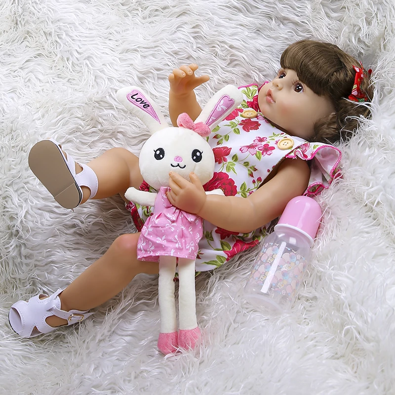 NPK 55 CENTIMETRI Del Silicone Del Bambino Della Ragazza Bambola Del Corpo Intero Morbido Real Touch Principessa Reborn Bebe Tocco Realistico Bambole Realistiche per I Bambini