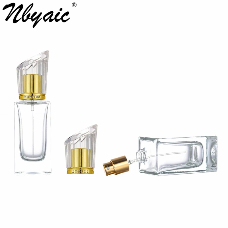 Nbyaic 50pcs Perfume sub-bottling 50ml rectangular square bottle perfume replacement empty bottle glass bottle spray bottle