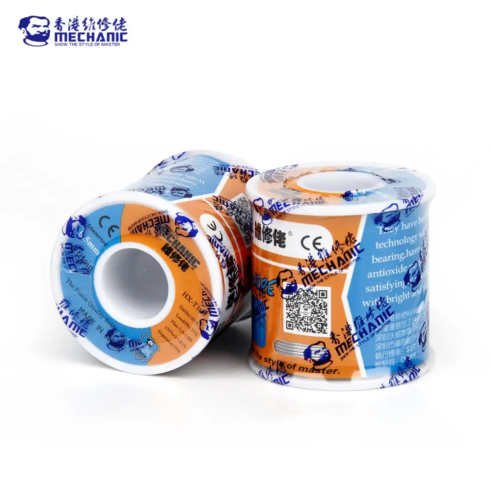 MECHANIC HX-T100 500g 63%/37% Mild Rosin Core 183℃ Melting Point 0.5-1.2mm Solder Tin Wire Welding Flux 1.0-3.0% Iron Cable Reel