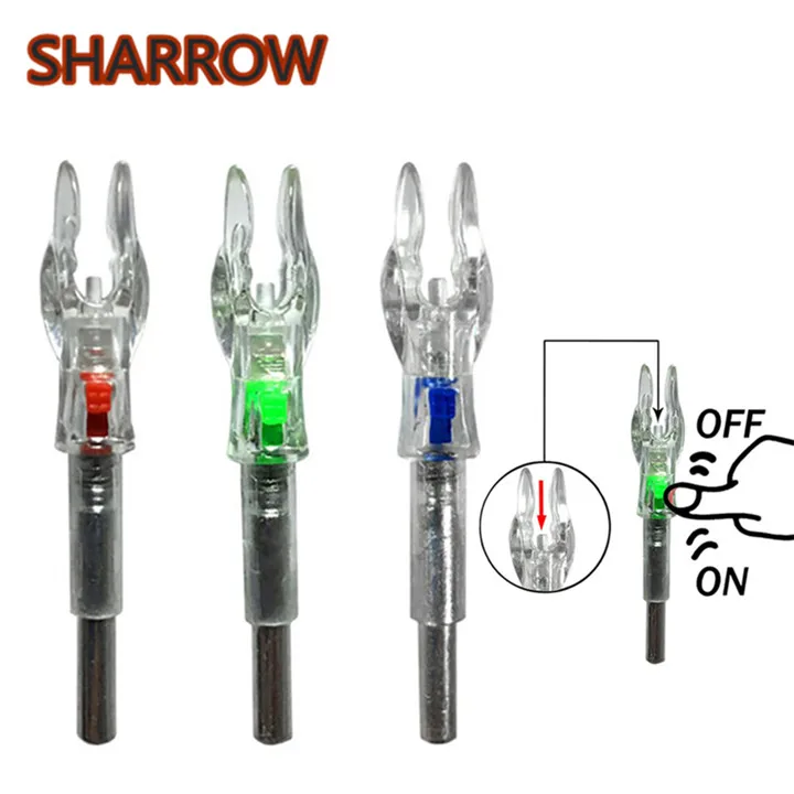 3pcs Archery Lighted Nocks Automatic Arrow Lighted Nock Fit ID4.2mm Arrow Shaft For Arrow Outdoor Training Shooting Accessories