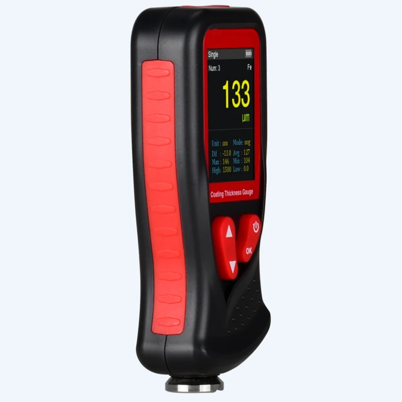 Portable Digital Coating Thickness Gauge 0-1300um Car Paint Film Thickness Gauge Tester Metric Imperial Unit Storage Function