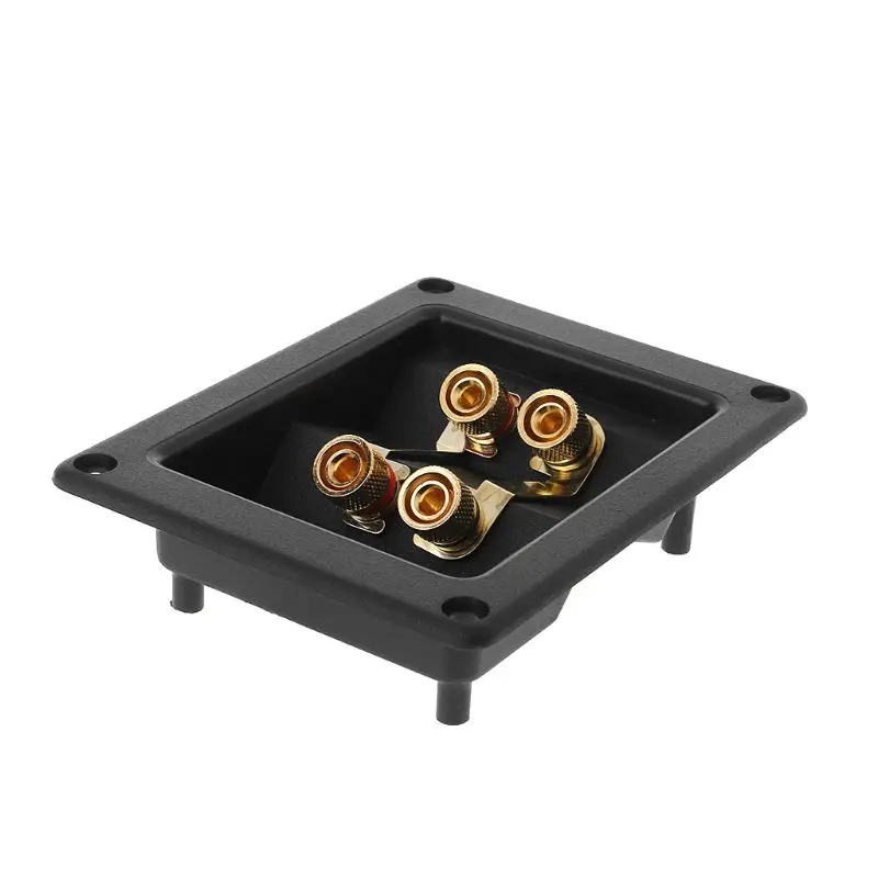 Terminal Cup Connector 266 Parts Express Binding Posts Gold Banana Jacks Recessed Bi-Amp Speaker Box Black