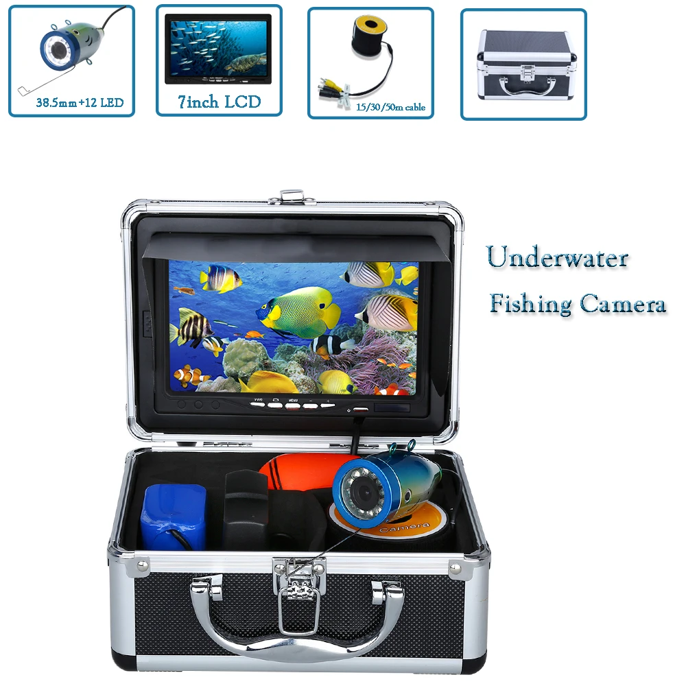 

HD1000TVL Underwater Fishing Video Camera 38.5mm Camera Head 15/30/50M Supports Video Record DVR