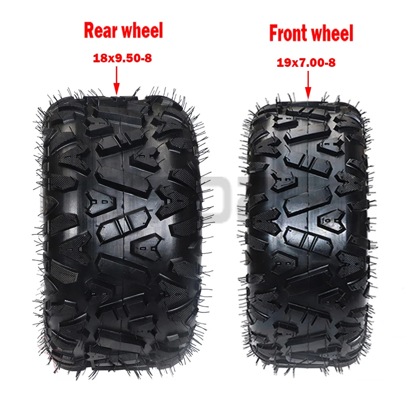 

Front 19x7-8 rear 18x9.50-8 tubeless tires are suitable for four-wheel motorcycle kart ATV front and rear tires