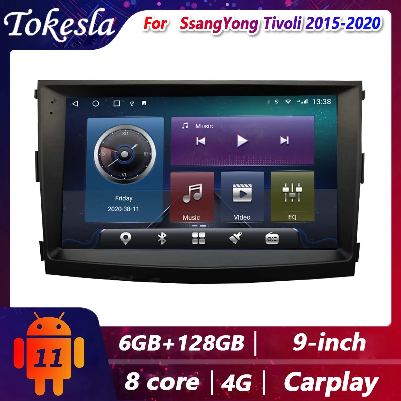 Tokesla For SsangYong Tivoli Android Car Radio Central Multimedia Dvd Player Touch Screen GPS Navigation Stereo receiver system