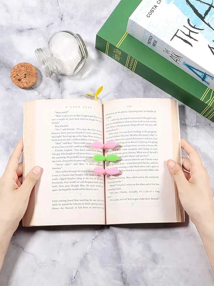 3 Colors Silicone Grass Buds Sprout Little Green Bookmarks Mini Green Sprout Bookmarks Bookmarks Creative Gifts Reading Tool Way