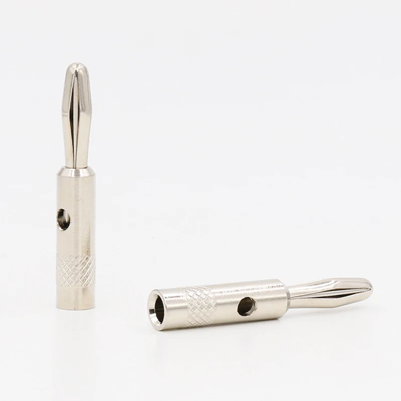 8Pcs VB426G Rhodium Plated Banana Audio Plug Speaker Cable Banana Plug Connector hifi