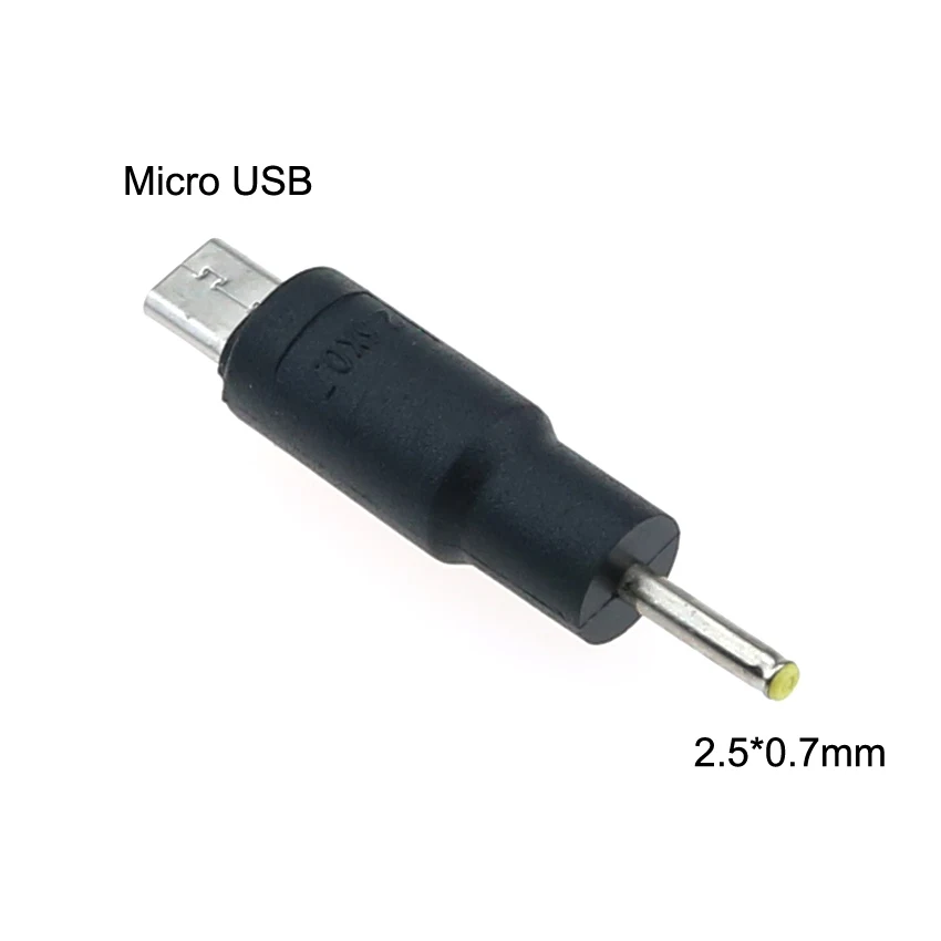 Yuxi ไมโคร USB ตัวผู้มาเป็น DC 5.5*2.5 5.5x2.1 1.7 4.8*1.7 4.0*1.7 3.5*1.35 3.0*1.1 2.5*0.7มม. อะแดปเตอร์ชาร์จไฟ DC สำหรับแล็ปท็อปตัวผู้