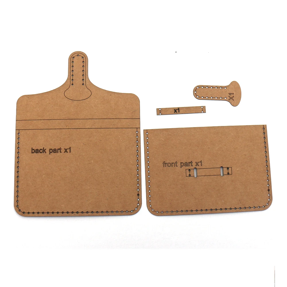 diy Leather kraft card holder sewing pattern coinb bag template diy handmade craft size 10.5x8.5cm