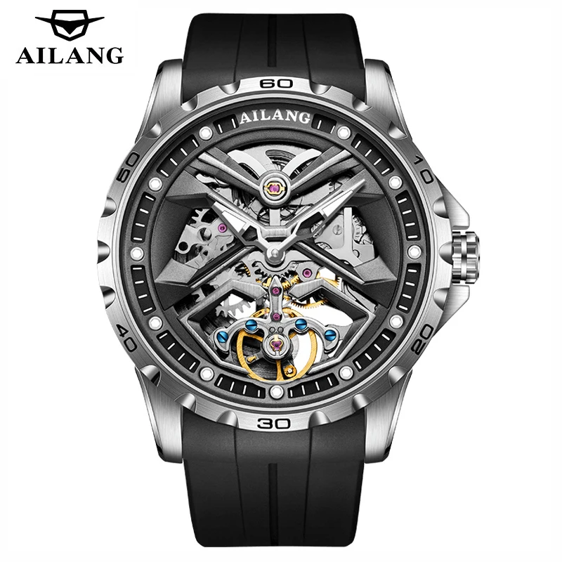 New AILANG Brand Tourbillon Luminous Waterproof Watch Men\'s Automatic Mechanical Watch Hollow Watch for Men montre homme