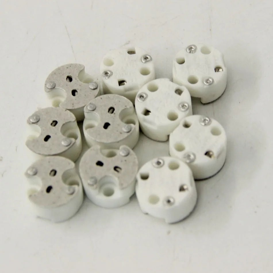50pcs MR11 MR16 GU5.3 Halogen Pottery Porcelain bases,  Socket Ceramic Lamp Base LED